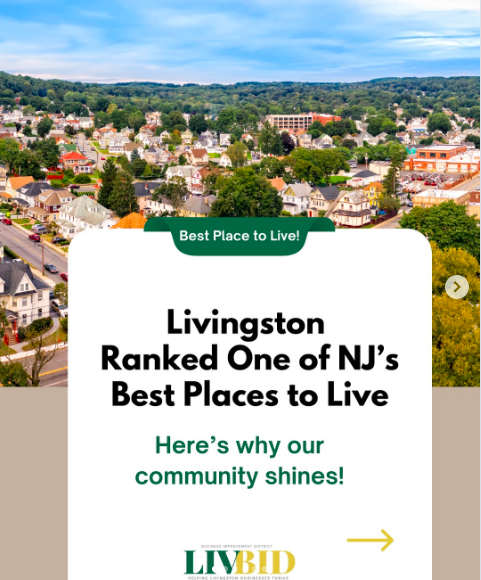 coolest suburbs 2019 Livingston nj downtown